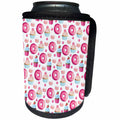3dRose Anne Marie Baugh - Pattern - Cute Pink and Blue Donuts, Cookies, and Cupcakes Pattern - Can Cooler Bottle Wrap (cc_267423)