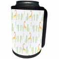 3dRose Anne Marie Baugh - Pattern - Giraffe and Leaves Pattern - Can Cooler Bottle Wrap (cc_267432)