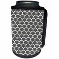 3dRose Anne Marie Baugh - Pattern - Pretty Black and White Fancy Fan Pattern - Can Cooler Bottle Wrap (cc_267435)