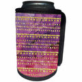 3dRose Anne Marie Baugh - Pattern - Watercolor Purple, Pink, and Gold Aztec Stripes Pattern - Can Cooler Bottle Wrap (cc_267438)