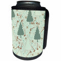 3dRose Anne Marie Baugh - Pattern - Forest and Logging Pattern With Trees, Bear Prints, and Axes - Can Cooler Bottle Wrap (cc_267445)