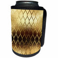 3dRose Anne Marie Baugh - Pattern - Glam Digital Image of Gold On Gold Quatrefoil Pattern - Can Cooler Bottle Wrap (cc_267446)