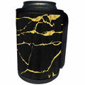 3dRose Anne Marie Baugh - Pattern - Contemporary Digital Gold and Black Crackle Pattern - Can Cooler Bottle Wrap (cc_267465)