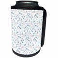 3dRose Anne Marie Baugh - Sky - Cute Clouds and Rain Pattern - Can Cooler Bottle Wrap (cc_267471)