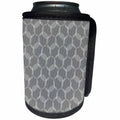 3dRose Anne Marie Baugh - Pattern - Contemporary Gray Striped Overlapping Circles Pattern - Can Cooler Bottle Wrap (cc_267474)