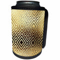 3dRose Anne Marie Baugh - Pattern - Ultra Glam Digital Gold Greek Key Pattern - Can Cooler Bottle Wrap (cc_267487)