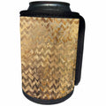 3dRose Anne Marie Baugh - Pattern - Gold On Gold Grunge Chevron Stripes Pattern - Can Cooler Bottle Wrap (cc_267573)