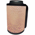 3dRose Anne Marie Baugh - Pattern - Image of Pink and Orange Foil Effect Cheetah Print Pattern - Can Cooler Bottle Wrap (cc_267577)