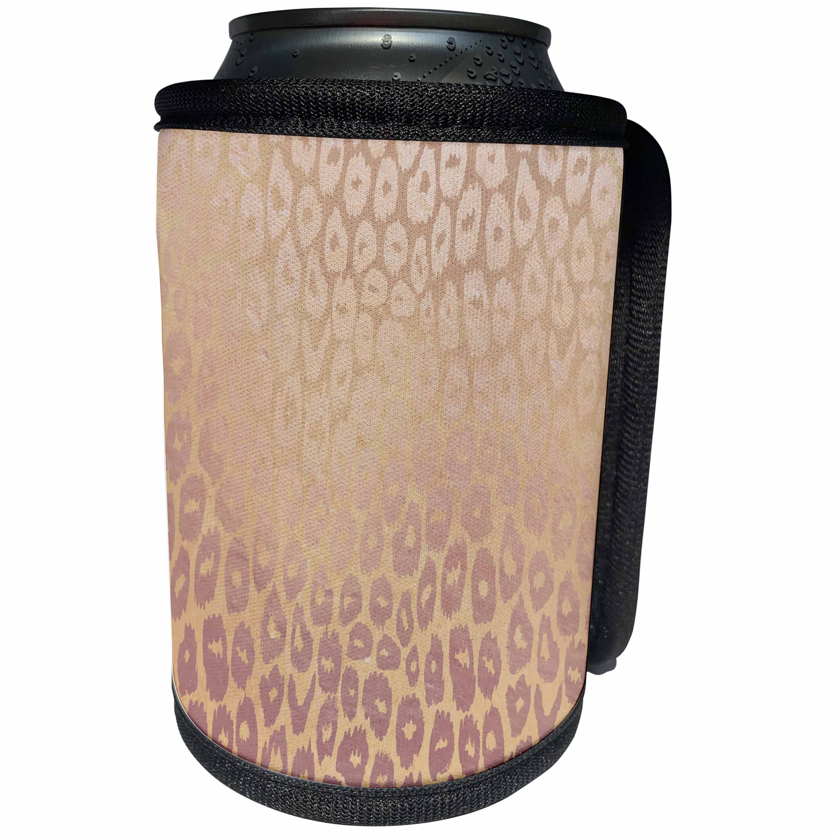 3dRose Anne Marie Baugh - Pattern - Image of Pink and Orange Foil Effect Cheetah Print Pattern - Can Cooler Bottle Wrap (cc_267577)