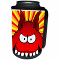3dRose Mark Grace MONSTERVISIONS Monsters - MONSTERS monster face 23 on white - Can Cooler Bottle Wrap (cc_26758)
