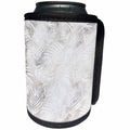 3dRose Anne Marie Baugh - Pattern - Image of Grunge White On White Tropical Leaves Pattern - Can Cooler Bottle Wrap (cc_267584)