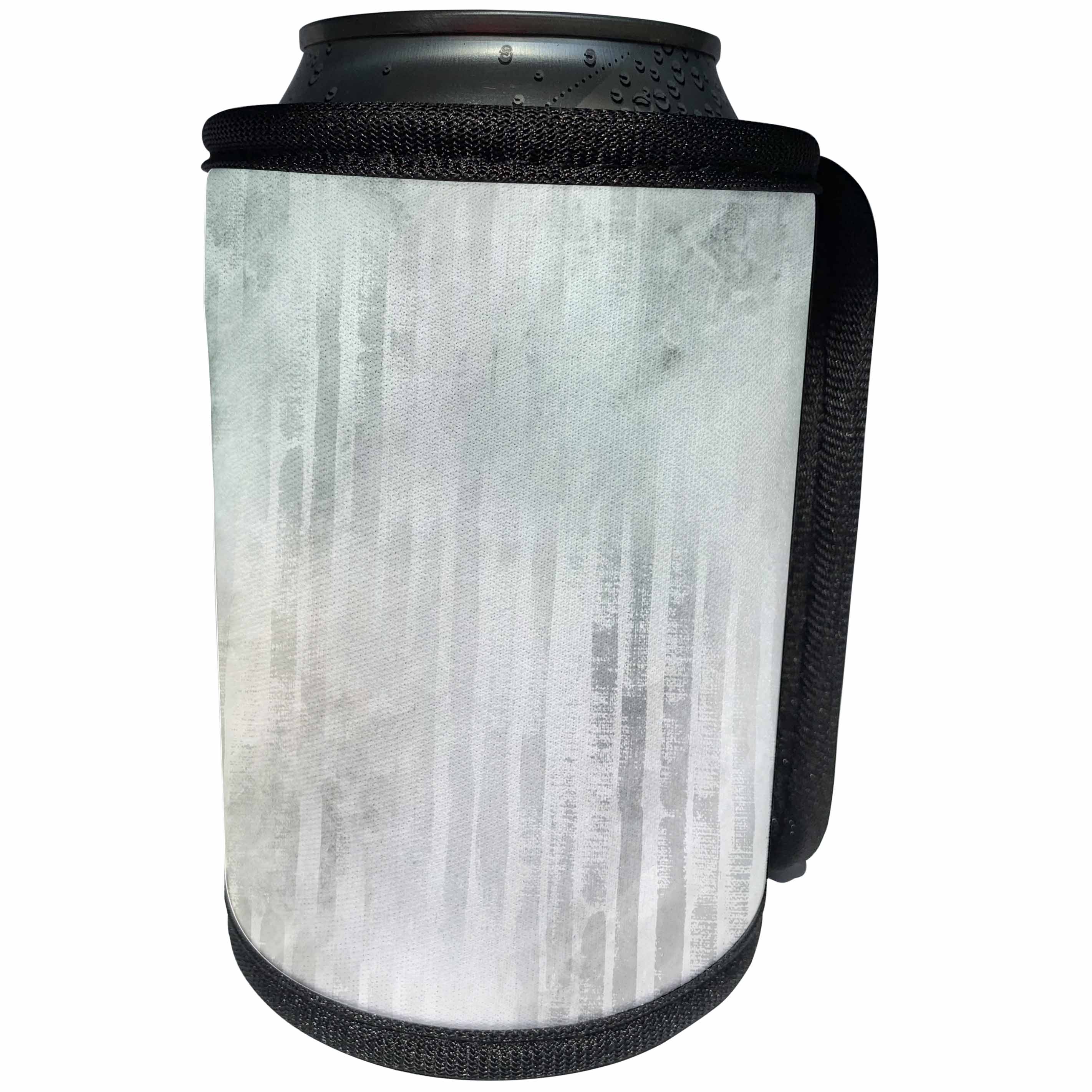 3dRose Anne Marie Baugh - Pattern - Image of Contemporary Grunge Blue Vertical Hand Painted Stripes Pattern - Can Cooler Bottle Wrap (cc_267593)