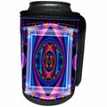 3dRose mimulux Psychedellic Art - blue meditation orient inner harmony peace NewAge spirituality FlowerPower - Can Cooler Bottle Wrap (cc_26762)