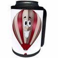 3dRose Anne Marie Baugh - Illustrations - Cute Smiling Red and Brown Hot Air Balloon Illustration - Can Cooler Bottle Wrap (cc_267625)
