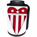3dRose Anne Marie Baugh - Patriotic - America Land That I Love Red and White Americana Heart Illustration - Can Cooler Bottle Wrap (cc_267631)