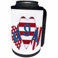 3dRose Anne Marie Baugh - Patriotic - Red, White, and Blue USA Flag Hearts Illustration - Can Cooler Bottle Wrap (cc_267632)