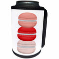 3dRose Anne Marie Baugh - Illustrations - Red and Pink Stack Of French Macaroon Cookies Illustration - Can Cooler Bottle Wrap (cc_267645)
