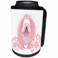 3dRose Anne Marie Baugh - Illustrations - Cute Pink and White Princess Carriage Illustration - Can Cooler Bottle Wrap (cc_267647)