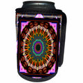 3dRose mimulux Psychedellic Art - MANDALA zen InnerBalance harmony gold yellow orange purple blue glowing chakra meditation - Can Cooler Bottle Wrap (cc_26765)