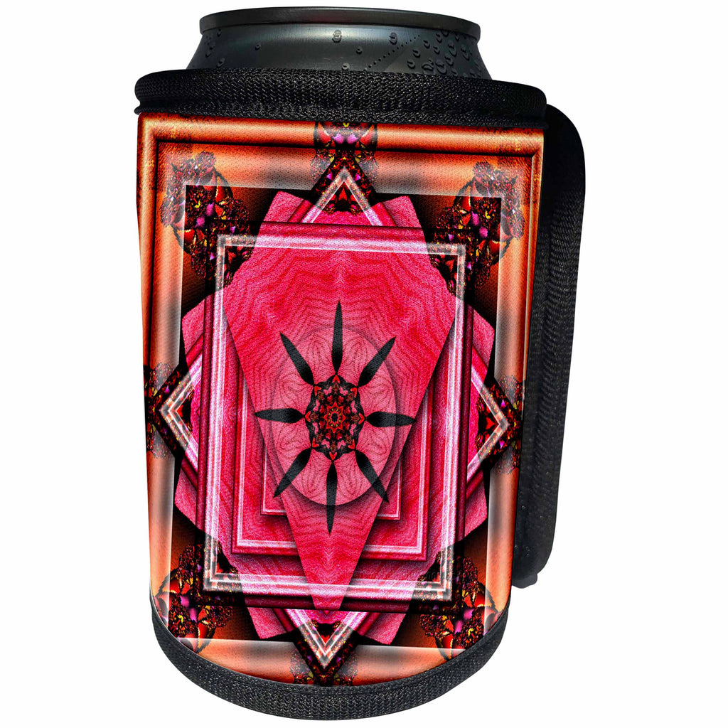 3dRose mimulux Psychedellic Art - MANDALA mandala zen InnerBalance harmony pink glowing chakra meditation NewAge - Can Cooler Bottle Wrap (cc_26766)