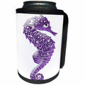 3dRose Anne Marie Baugh - Illustrations - Cute Purple Speckled Sea Horse Illustration - Can Cooler Bottle Wrap (cc_267660)