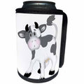 3dRose Anne Marie Baugh - Illustrations - Cute Gray and White Cow Illustration - Can Cooler Bottle Wrap (cc_267684)