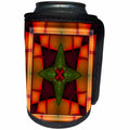 3dRose mimulux Psychedellic Art - MANDALA zen InnerBalance harmony red gold green orange peace energy glowing chakra meditation - Can Cooler Bottle Wrap (cc_26769)