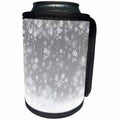 3dRose Anne Marie Baugh - Patterns - Pretty Falling Snowflakes On A Pretty Gray Background Pattern - Can Cooler Bottle Wrap (cc_267692)