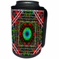 3dRose mimulux Psychedellic Art - MANDALA zen InnerBalance harmony red green peace energy glowing chakra meditation NewAge - Can Cooler Bottle Wrap (cc_26770)