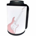 3dRose Anne Marie Baugh - Illustrations - Pink and White Guitar Illustration - Can Cooler Bottle Wrap (cc_267702)