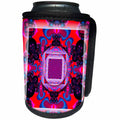 3dRose mimulux Psychedellic Art - MANDALA zen InnerBalance harmony red blue peace energy glowing chakra meditation NewAge - Can Cooler Bottle Wrap (cc_26771)