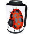 3dRose Anne Marie Baugh - Illustrations - Cute Orange and Black Ladybug Illustration - Can Cooler Bottle Wrap (cc_267713)