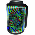 3dRose mimulux Psychedellic Art - PSYCHEDELLICA psychedellic green blue red green spiral spiralling baubles hypnotizing mesmerizing - Can Cooler Bottle Wrap (cc_26774)