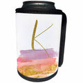 3dRose Anne Marie Baugh - Monograms - Modern Purple, Pink, Gold, Brush Strokes Monogram K - Can Cooler Bottle Wrap (cc_267748)
