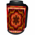3dRose mimulux Psychedellic Art - MANDALA meditation harmony InnerPeace red pink gold zen joy chakra energy glowing NewAge - Can Cooler Bottle Wrap (cc_26775)