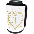 3dRose Anne Marie Baugh - Monograms - Glam Digital Printed Gold Confetti Heart Monogram T - Can Cooler Bottle Wrap (cc_267759)