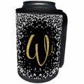 3dRose Anne Marie Baugh - Monograms - Glam Digital Diamonds Printed Gold Monogram W - Can Cooler Bottle Wrap (cc_267761)