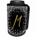 3dRose Anne Marie Baugh - Monograms - Glam Digital Diamonds Printed Gold Monogram M - Can Cooler Bottle Wrap (cc_267762)