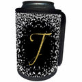 3dRose Anne Marie Baugh - Monograms - Glam Digital Diamonds Printed Gold Monogram T - Can Cooler Bottle Wrap (cc_267764)