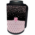 3dRose Anne Marie Baugh - Glitter and Chic - Glam Digital Pink Glitter Quatrefoil Diamond and Jewel Design - Can Cooler Bottle Wrap (cc_267769)