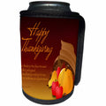 3dRose 777images Designs Graphic Designs Holidays - Happy Thanksgiving Cornucopia with Bible Verse Psalm 100 - Can Cooler Bottle Wrap (cc_26778)