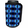 3dRose Costasonlineshop Pattern - Blue Black Indian Pattern - Can Cooler Bottle Wrap (cc_267815)