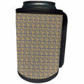 3dRose 777images Designs Patterns - Vintage Damask leaf pattern in blue and tan - Can Cooler Bottle Wrap (cc_26783)