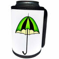 3dRose Costasonlineshop Illustration - Green Black Umbrella Vector Illustration - Can Cooler Bottle Wrap (cc_267838)