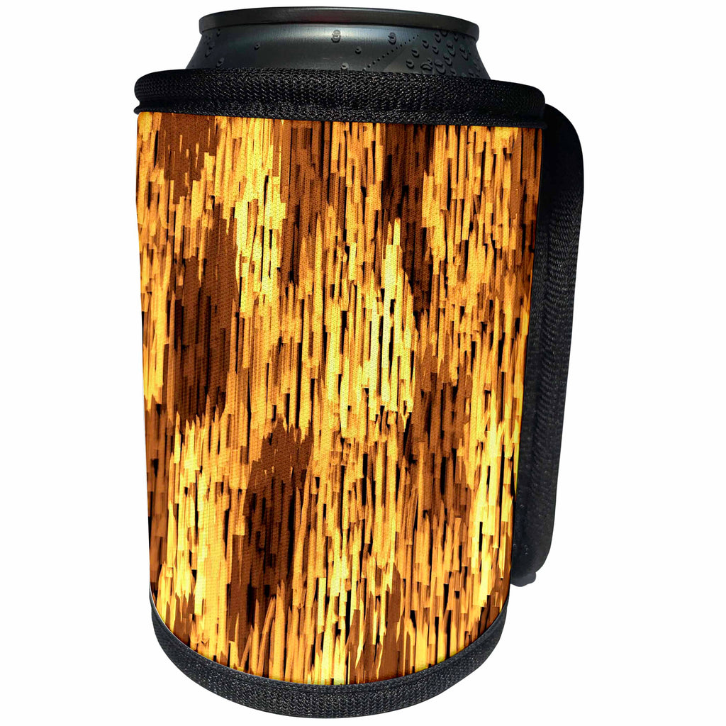 3dRose Costasonlineshop Background - Yellow Brown Seamless Abstract Pattern - Can Cooler Bottle Wrap (cc_267840)