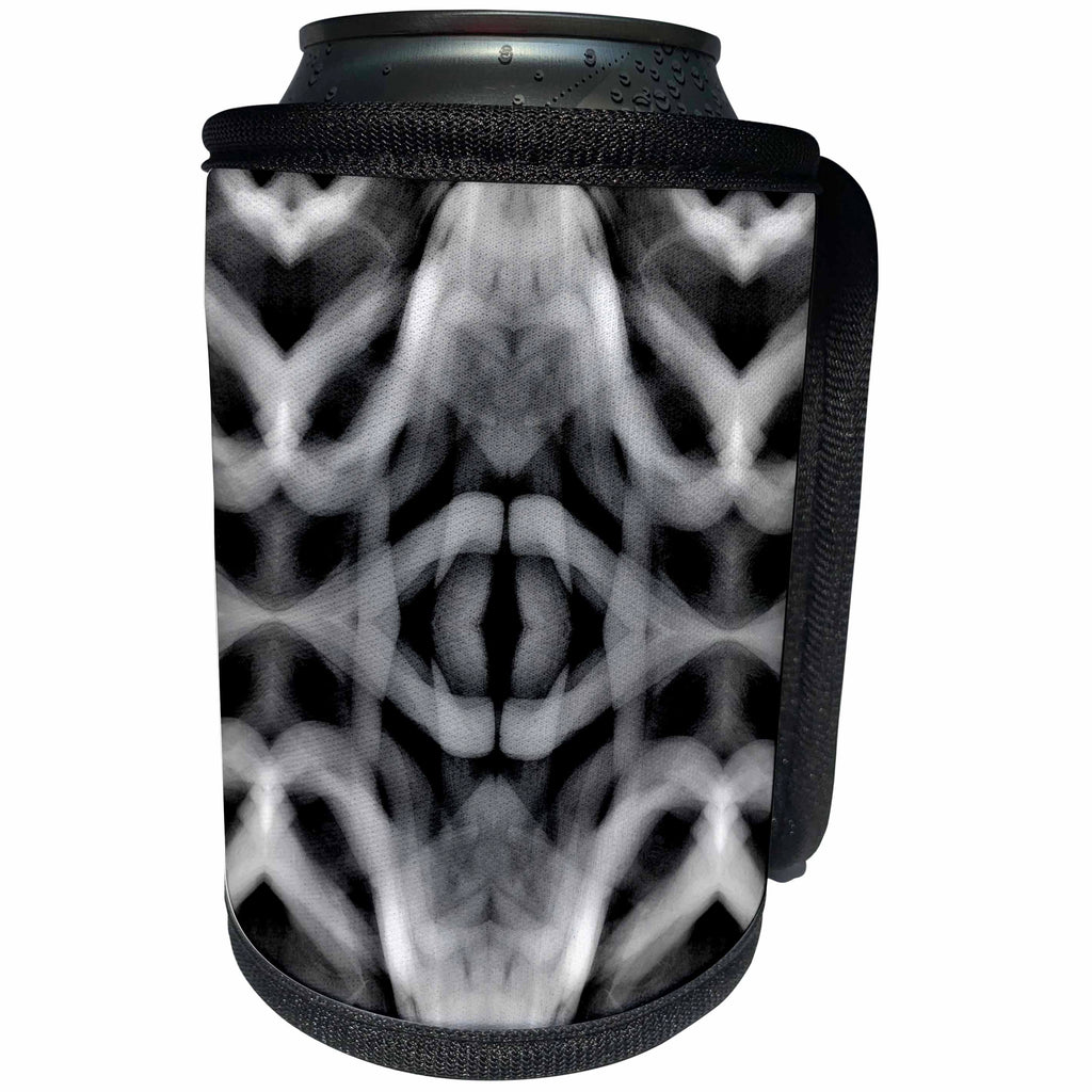 3dRose Costasonlineshop Black and White - Black White Abstract Digital Background - Can Cooler Bottle Wrap (cc_267849)