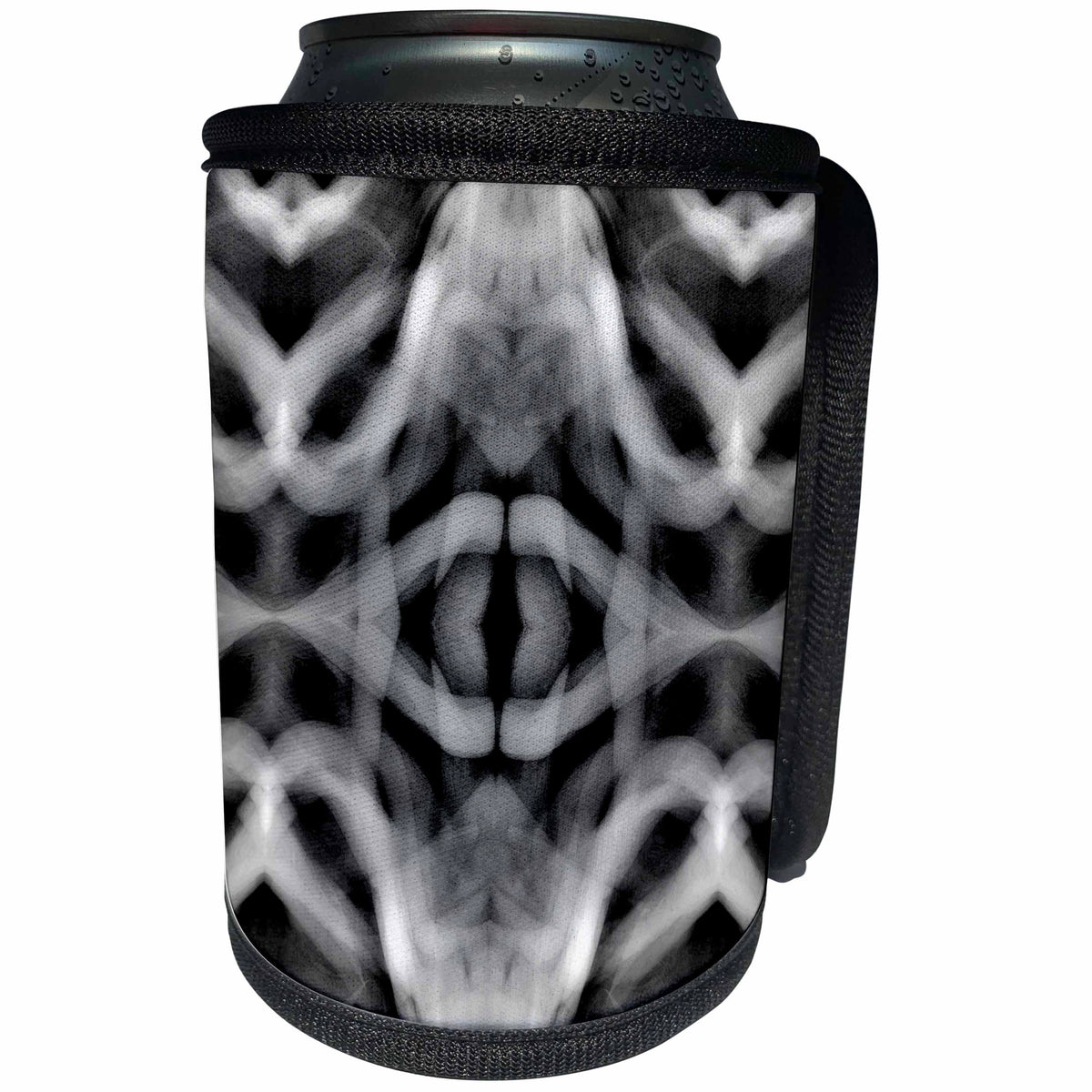 3dRose Costasonlineshop Black and White - Black White Abstract Digital Background - Can Cooler Bottle Wrap (cc_267849)