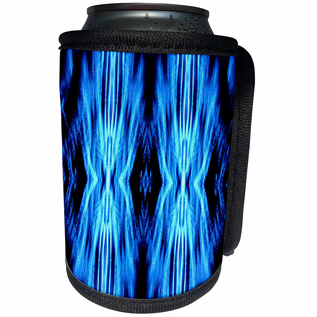 3dRose Costasonlineshop Art - Electric Blue Abstract - Can Cooler Bottle Wrap (cc_267858)