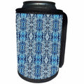 3dRose Costasonlineshop Pattern - Blue Damask Seamless Folklore Pattern - Can Cooler Bottle Wrap (cc_267872)
