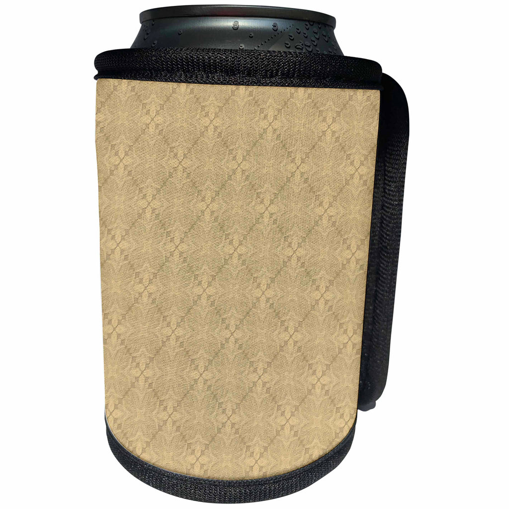 3dRose 777images Designs Patterns - Vintage golden lace pattern - Can Cooler Bottle Wrap (cc_26791)
